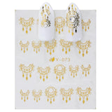 1pcs Sliders for Nail Sticker Gold Silver Jewelry Necklace Decals Water Transfer Nail Art Manicure Accessories Decoration BEY