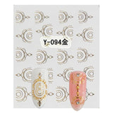 1pcs Sliders for Nail Sticker Gold Silver Jewelry Necklace Decals Water Transfer Nail Art Manicure Accessories Decoration BEY