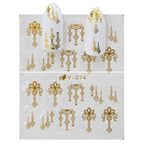 1pcs Sliders for Nail Sticker Gold Silver Jewelry Necklace Decals Water Transfer Nail Art Manicure Accessories Decoration BEY
