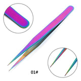 1pcs Stainless Steel Eye Lashes Tweezers False Fake Eyelash Extension Tweezers Nippers Pointed Clip Professional Tool #256357