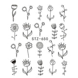 1pcs White Black Nail Stickers Water Transfer Decals Decoration Dream Cather Slider For Nail DIY Tips LASTZ634-658
