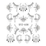 1pcs White Black Nail Stickers Water Transfer Decals Decoration Dream Cather Slider For Nail DIY Tips LASTZ634-658