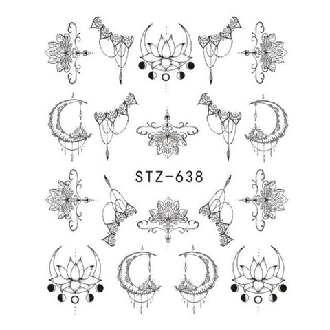 1pcs White Black Nail Stickers Water Transfer Decals Decoration Dream Cather Slider For Nail DIY Tips LASTZ634-658