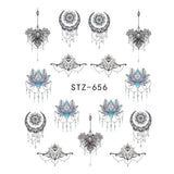 1pcs White Black Nail Stickers Water Transfer Decals Decoration Dream Cather Slider For Nail DIY Tips LASTZ634-658