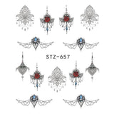 1pcs White Black Nail Stickers Water Transfer Decals Decoration Dream Cather Slider For Nail DIY Tips LASTZ634-658