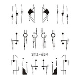 1pcs White Black Nail Stickers Water Transfer Decals Decoration Dream Cather Slider For Nail DIY Tips LASTZ634-658