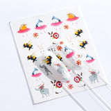 1sheet Fox Flamingo Cute 3d Designs Hot Flowers DIY Watermark Tips Nail Art Stickers Nail Decals Manicure Styling Tools LASTZ659