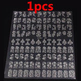 1sheet Gold 3D Nail Art Stickers Decals Metallic Nail Stickers Manicure Nail Art Decorations Water Transfer Stickers Tips