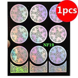 1sheet Gold 3D Nail Art Stickers Decals Metallic Nail Stickers Manicure Nail Art Decorations Water Transfer Stickers Tips