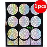 1sheet Gold 3D Nail Art Stickers Decals Metallic Nail Stickers Manicure Nail Art Decorations Water Transfer Stickers Tips