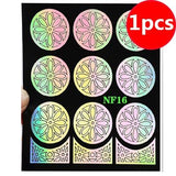1sheet Gold 3D Nail Art Stickers Decals Metallic Nail Stickers Manicure Nail Art Decorations Water Transfer Stickers Tips