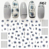 1sheet Nail Art Sticker Adhesive Unicorn Lavender Flower Pony Cross 3d Manicure Decoration Wraps Nails Tips Decal New Design