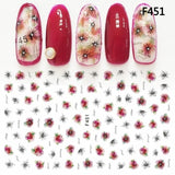 1sheet Nail Art Sticker Adhesive Unicorn Lavender Flower Pony Cross 3d Manicure Decoration Wraps Nails Tips Decal New Design