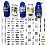 1sheet Nail Art Sticker Adhesive Unicorn Lavender Flower Pony Cross 3d Manicure Decoration Wraps Nails Tips Decal New Design