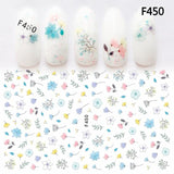 1sheet Nail Art Sticker Adhesive Unicorn Lavender Flower Pony Cross 3d Manicure Decoration Wraps Nails Tips Decal New Design