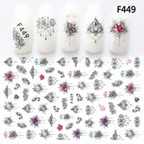 1sheet Nail Art Sticker Adhesive Unicorn Lavender Flower Pony Cross 3d Manicure Decoration Wraps Nails Tips Decal New Design