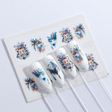 1sheets Fashion White Flower Beauty Polish Items Nail Art Decals French Tips Water Transfer Tattoos Stickers Nail Tool LASTZ