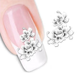 1sheets Fashion White Flower Beauty Polish Items Nail Art Decals French Tips Water Transfer Tattoos Stickers Nail Tool LASTZ