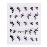 1sheets Gold Zipper 3d Designs Nail Art Stickers Decals Manicure Decor Tools DIY Nail Art Tips Fashion Accessories LAXF6021