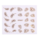 1sheets Gold Zipper 3d Designs Nail Art Stickers Decals Manicure Decor Tools DIY Nail Art Tips Fashion Accessories LAXF6021