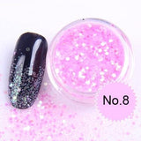 1x Pot 2g Bling Glitter Powder Dust Nail Art Sequin 3D Rainbow Clear Hexagon Slice  DIY Charm Nail Art Decor Manicure HHF