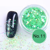 1x Pot 2g Bling Glitter Powder Dust Nail Art Sequin 3D Rainbow Clear Hexagon Slice  DIY Charm Nail Art Decor Manicure HHF