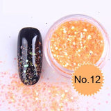 1x Pot 2g Bling Glitter Powder Dust Nail Art Sequin 3D Rainbow Clear Hexagon Slice  DIY Charm Nail Art Decor Manicure HHF