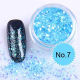 1x Pot 2g Bling Glitter Powder Dust Nail Art Sequin 3D Rainbow Clear Hexagon Slice  DIY Charm Nail Art Decor Manicure HHF