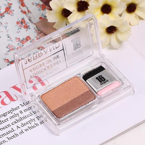 2 Colors Mini Eyeshadow Palette Shimmer Charming Eye Shadow Powder Elegant Waterproof Brush Makeup Beauty Cosmetics