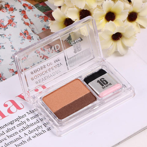 2 Colors Mini Eyeshadow Palette Shimmer Charming Eye Shadow Powder Elegant Waterproof Brush Makeup Beauty Cosmetics
