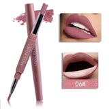2 In 1 Lips Makeup Matte Lipstick Set Waterproof Sexy Colors Matte Lip Stick Liner Pencil Batom Retro Red Lips Contour Cosmetics