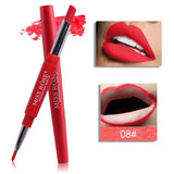 2 In 1 Lips Makeup Matte Lipstick Set Waterproof Sexy Colors Matte Lip Stick Liner Pencil Batom Retro Red Lips Contour Cosmetics