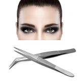 2 PCS/Set Multi-function Eye Lashes Tweezers Stainless Steel Multi-purpose Folder Clamp Beauty Makeup Set