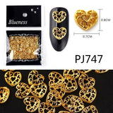 20/100Pcs Metal Gold stick Gold Silver Copper Bee Wing Studs For Nails Design Charms Manicure 3D Nail Art Decorations