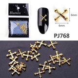 20/100Pcs Metal Gold stick Gold Silver Copper Bee Wing Studs For Nails Design Charms Manicure 3D Nail Art Decorations