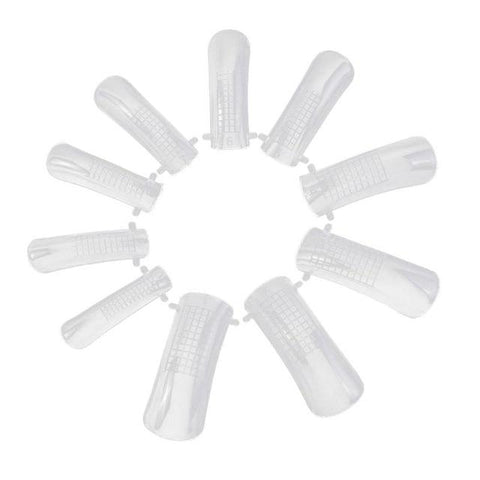 20/100pcs Acrylic Nails Mold with Scale Tools Full Cover Gel False Nail Tips Clear Cover Model Nails Art Manicure Tool Wholesale