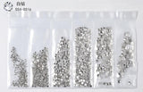 20 models selling hot-selling flat glass diamond size Rhinestones Set Crystal Glass Nail Rhinestones For DIY Nail art 300