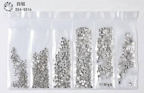 20 models selling hot-selling flat glass diamond size Rhinestones Set Crystal Glass Nail Rhinestones For DIY Nail art 300