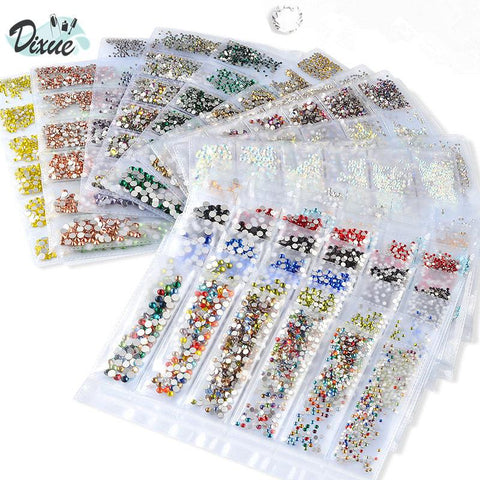 20 models selling hot-selling flat glass diamond size Rhinestones Set Crystal Glass Nail Rhinestones For DIY Nail art 300