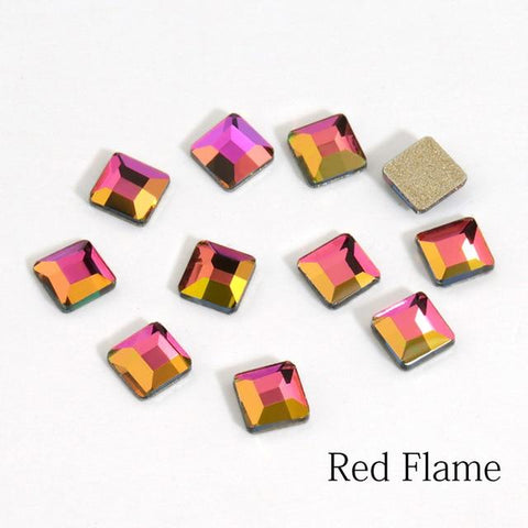 20 pcs Square Colorful 3mm 3D Designs Glass Nail Decorations Rhinestones For DIY Manicure Nail Art Stones Decorations