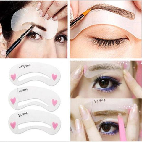 2017 3 styles/set Grooming Stencil Kit Shaping DIY Beauty Eyebrow Template Make Up Tool