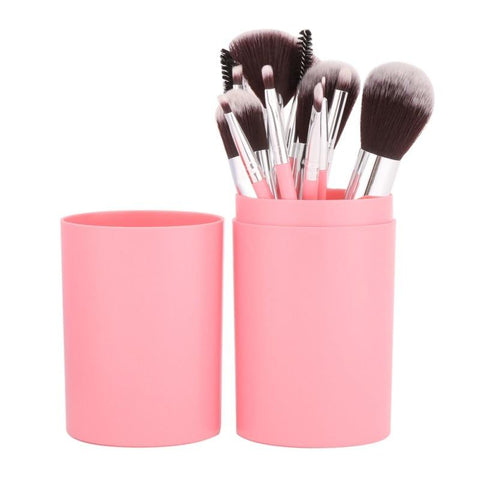 2017 New 12Pcs/Sets Eye Shadow Foundation Eyebrow Lip Brush cosmetics Makeup Brushes Tool Leather Cup Holder Case Kit D1