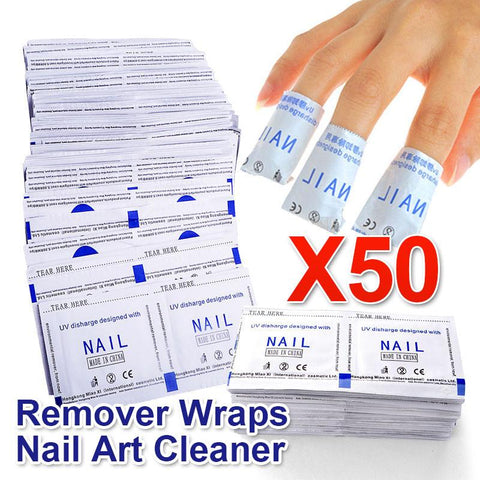 2017 New Gel Polish Remover Wraps 50 Pcs / Lot UV Removable Environmental Easy Cleaner Gel Nail Cleaner Pad Nail Art Tools