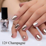 2018 Hottest Mirror Effect Nail Polish Metallic Lacquer Silver Nail Mirror Effect Metal Gold Nail Gel Polish Base Top Nails Art