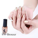 2018 Hottest Mirror Effect Nail Polish Metallic Lacquer Silver Nail Mirror Effect Metal Gold Nail Gel Polish Base Top Nails Art