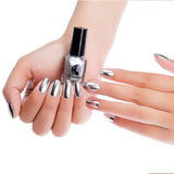 2018 Hottest Mirror Effect Nail Polish Metallic Lacquer Silver Nail Mirror Effect Metal Gold Nail Gel Polish Base Top Nails Art