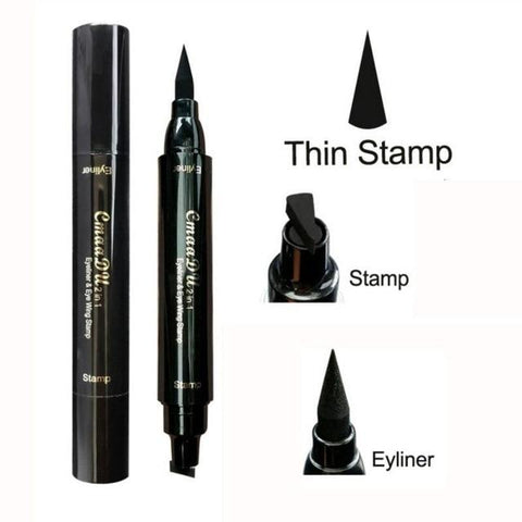 2018 Miss Rose Brand Eyes Liner Liquid Make Up Pencil Waterproof Black Double-ended Makeup Stamps Eyeliner Pencil