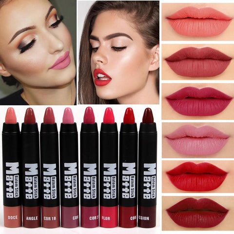 2018 Miss Rose Brand Makeup Sexy Matte Lip Kit Women Lipstick Long Lasting Waterproof Red Velvet Matte Nude Lipstick Pencil