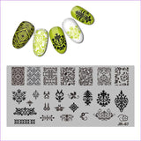 2018 Stainless Steel Nail Stamping Plate Template Florid Unicorn Swirl Pattern Zociac Coffee Anchor Arrow Nail Tool JR058-70