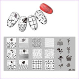 2018 Stainless Steel Nail Stamping Plate Template Florid Unicorn Swirl Pattern Zociac Coffee Anchor Arrow Nail Tool JR058-70